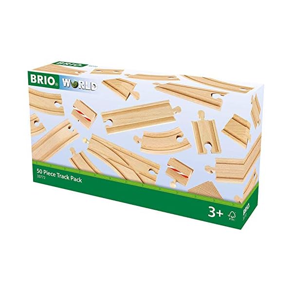BRIO World 33772 Großes Schienensortiment 50 Teile – Schienen Set für die BRIO Eisenbahn – Kleinkindspielzeug empfohlen… – Bild 3