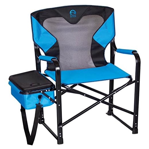 .Kings River. 37" Monster Director's Chair, Sturdy and Durable Camping Tailgating Picnic Chair with Built-in Personal Cooler with Strap