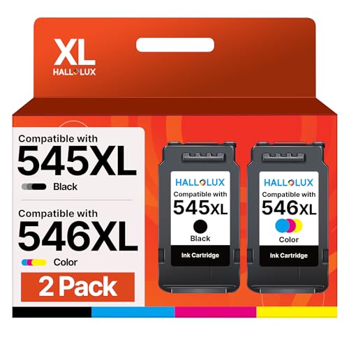 HALLOLUX PG-545XL CL-546XL Replacement pour Canon 545 546 546 XL Cartouches d'encre Multipack pour Pixma MX495 TS3150 TS3150 TS3151 MG2550S MG3050 TR4550...