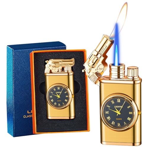 Encendedor recargable de doble llama ajustable y cuerpo con relieve para puros 2