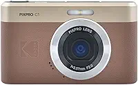 KODAK Câmera digital com zoom PIXPRO C1 – 13 MP compacta aponte e fotografe com tela flip LCD de inclinação de 2,8 polegadas 180°, design retrô vintage com zoom 4X e vídeo Full HD de 1080p para