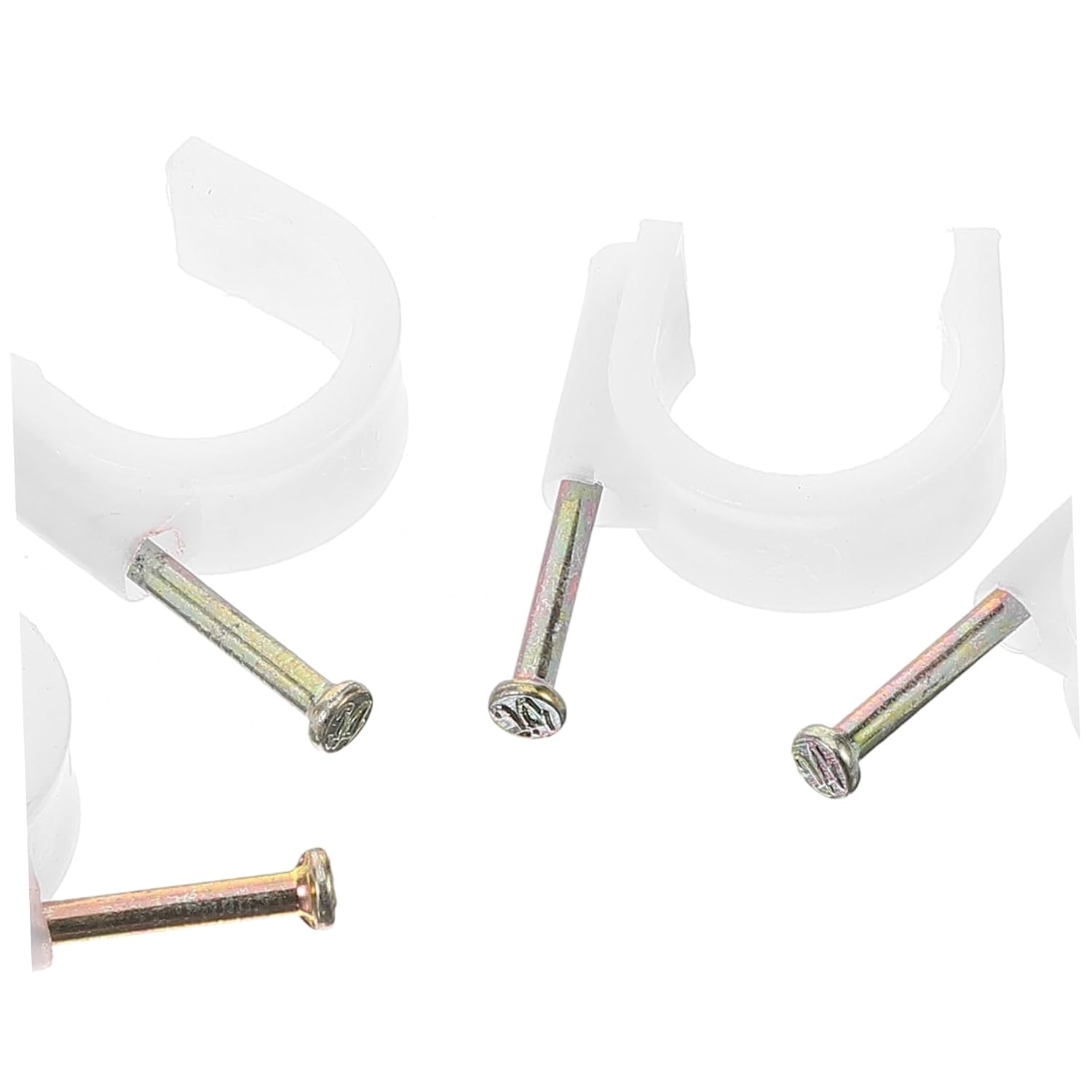 50pcs Durable Cable Staples with Nail Versatile Coaxial Cable Clips for Secure Wire Management for Ethernet and Extension Cord Organization