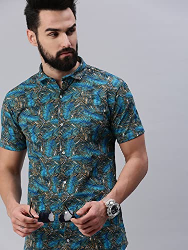 Image of RodZen Men's Pure Cotton Half Sleeve All Over Printed Regular Fit Casual Shirt
