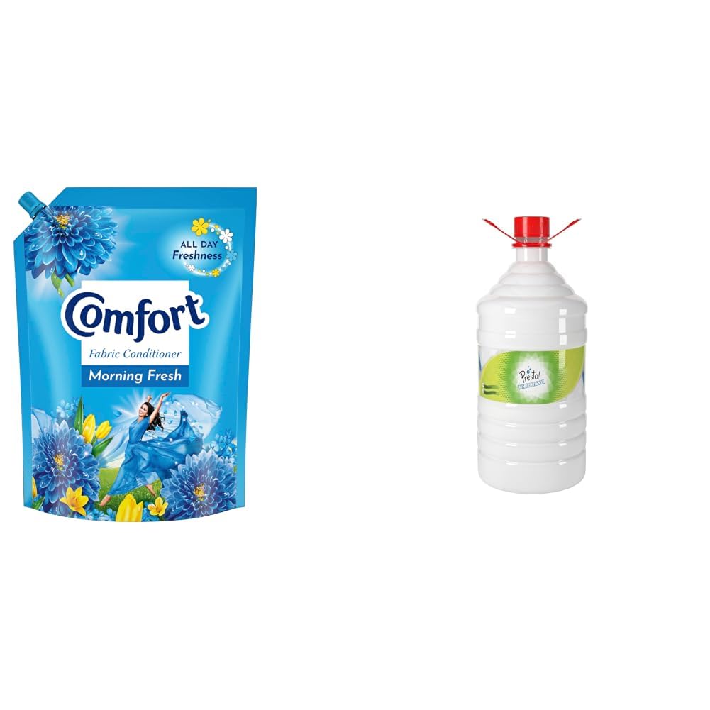 Comfort Morning Fresh Fabric Conditioner 2 L Refill Pack| After Wash Liquid Fabric Softener - For Softness| Shine & Long Lasting Freshness & Amazon Brand - Presto! Phenyl Floor Cleaner | 5 Litre-image-21
