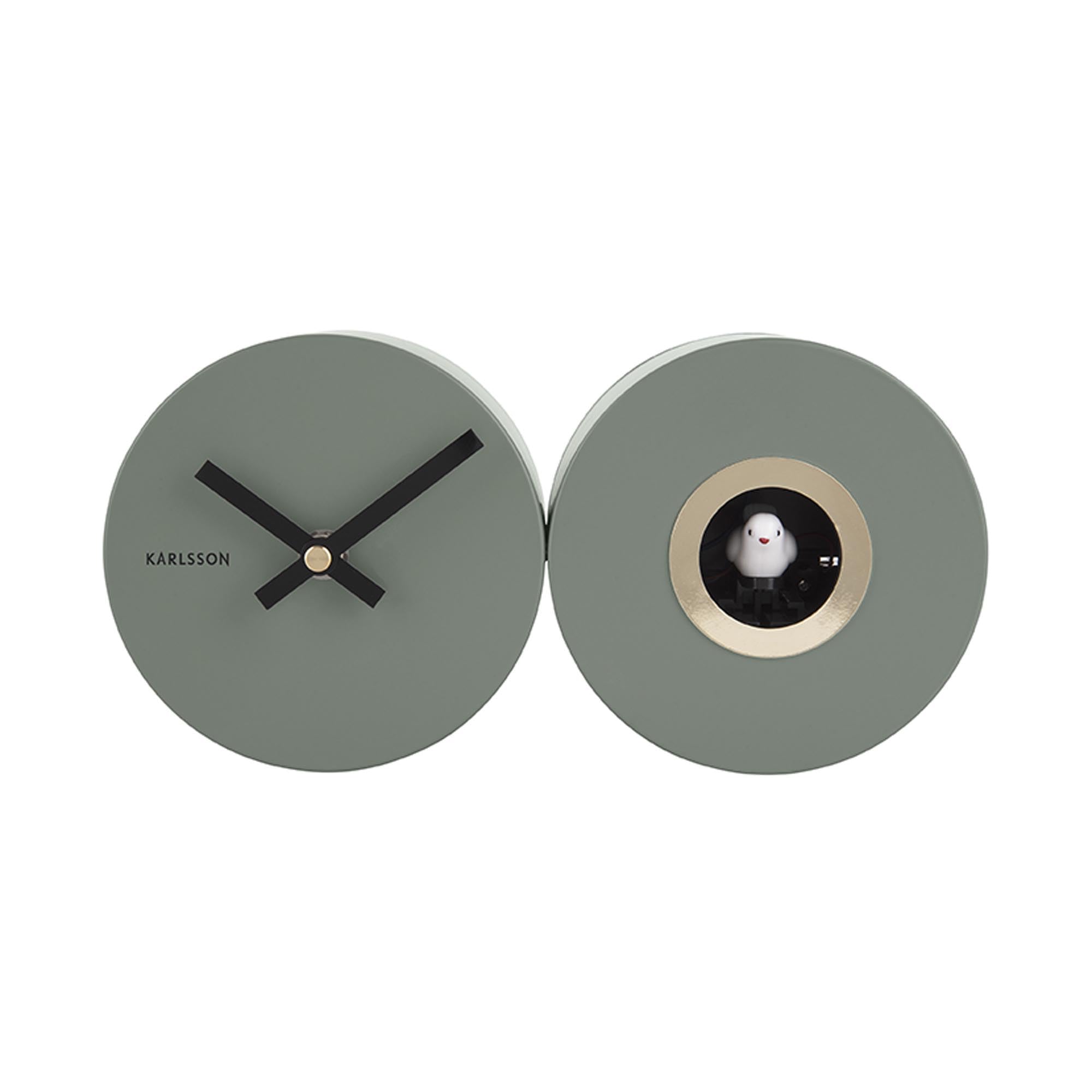 Karlsson Reloj de pared Duo Cuco - Verde selva (KA5789GR)