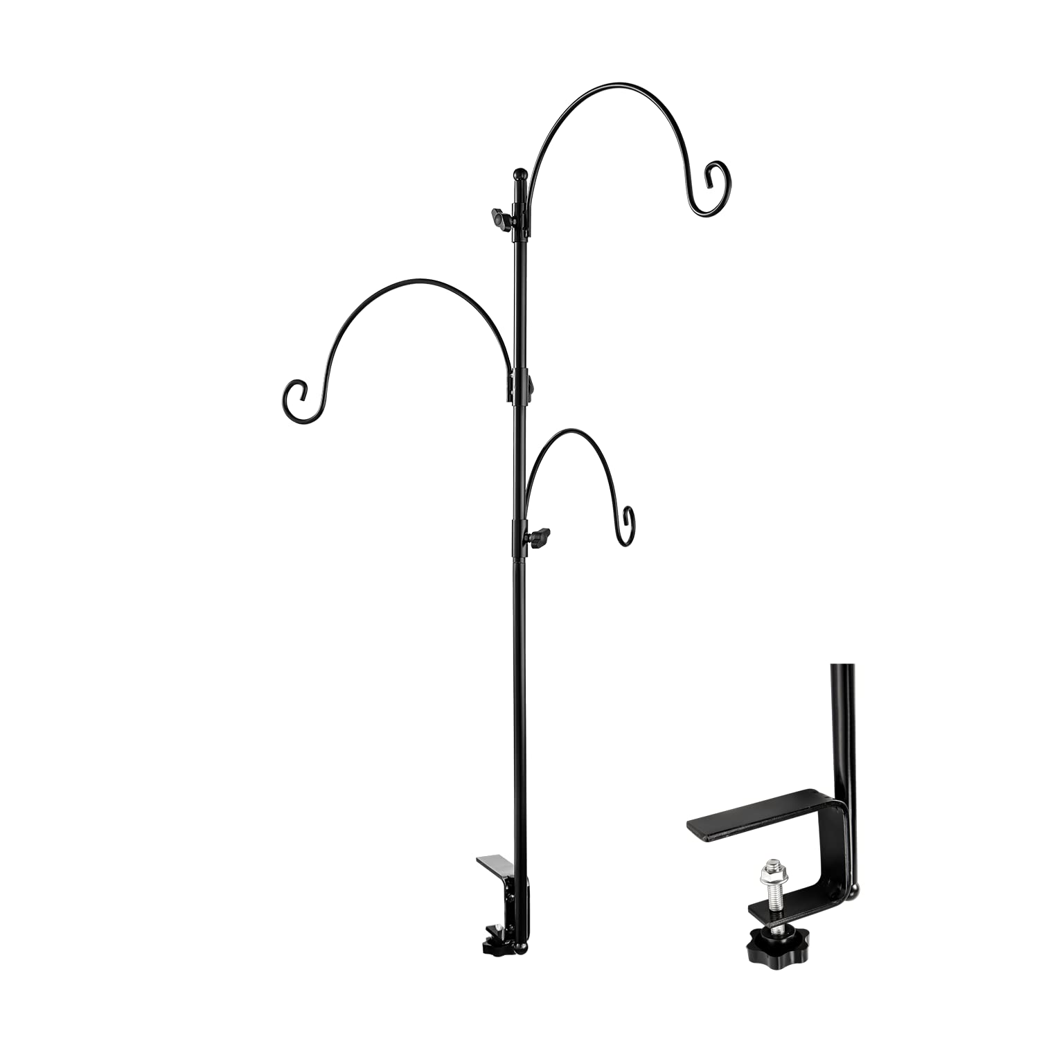 Buy iBorn Deck Bird Feeder Pole Balcony Bird Feeder with Three