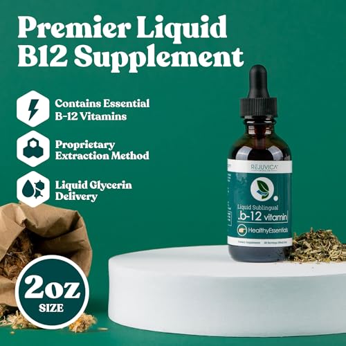 Essential B-12 Liquid B12 for Energy and Nervous Health - Fast Absorbing Liquid Dropper Tastes Great