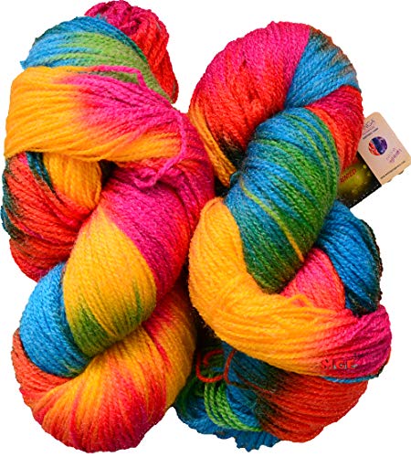 Image of M.G Enterprise Knitting Yarn Multi Wool Ball, Mostaza Multi 200 gm Best Used with Knitting Needles, Crochet Needles Wool Yarn for Knitting. by M.G Enterprise