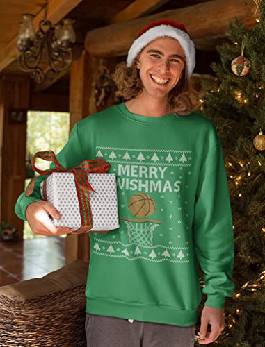Tstars Merry Swishmas Funny Ugly Christmas Sweatshirt for Men Basketball Tacky Sweater Style Xmas Holiday Mens Sweatshirts3