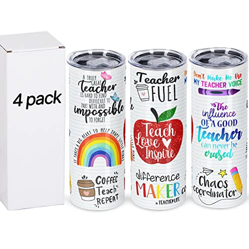Micellwuu 4 Pack Teacher Tumbler