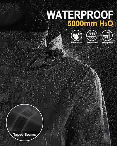 33,000ft Women's Rain Jacket Waterproof Lightweight Packable Raincoat with Hood for Golf Hiking Travel Windbreaker2