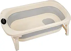 Banheira Portátil Infantil Com Termômetro Digital para Bebê - Cinza