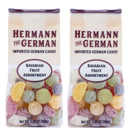 Atomic Fireballs Hermann the German Hard Candy - Imported - Pack of 2 (Bavarian Fruit Candy Assortment)