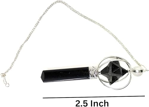Miniatura 2 de Péndulo Merkaba giratorio de turmalina negra azabache de 2.5 pulgadas, terapia internacional de cristal, 200 páginas, libro electrónico llamado