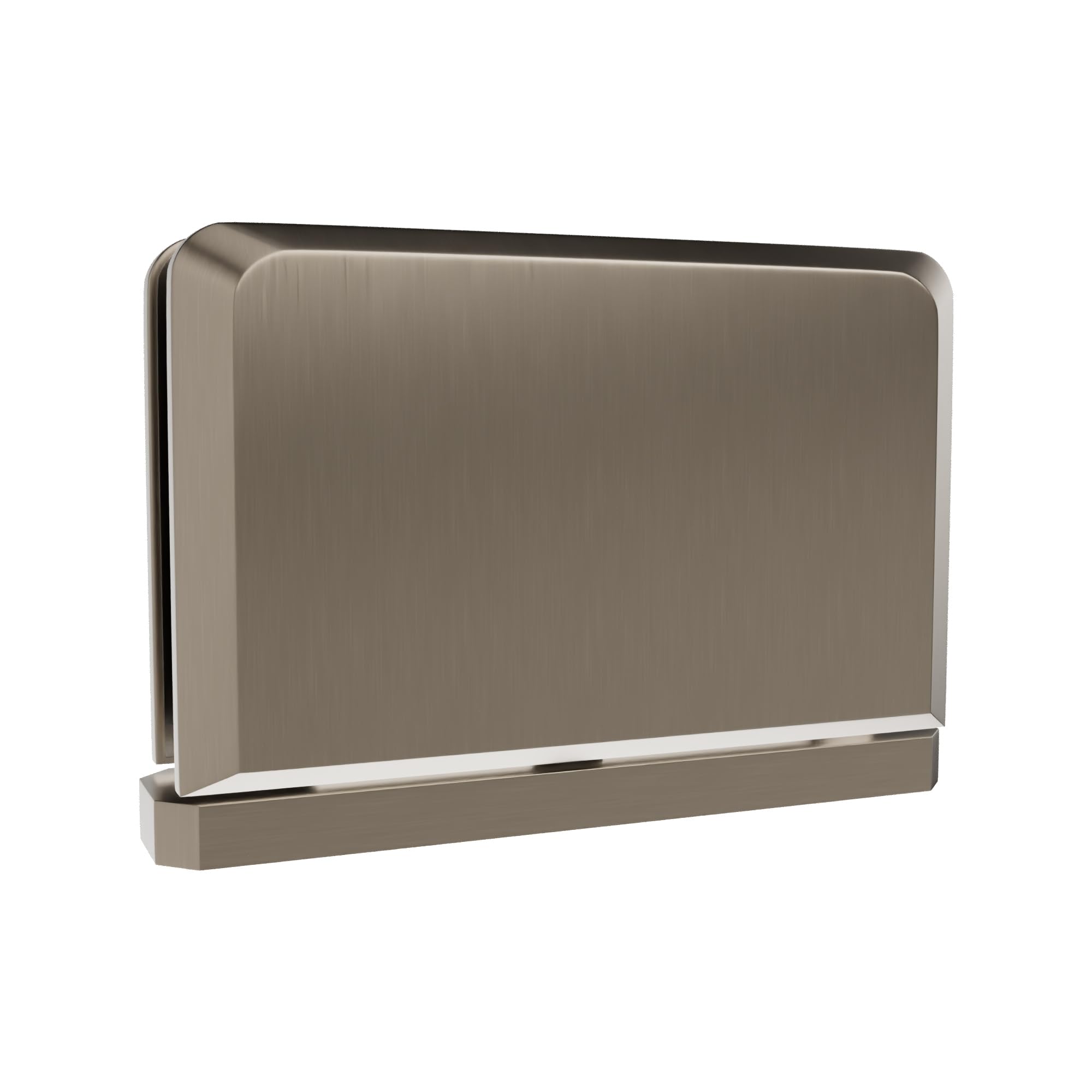 Brixwell Top Or Bottom Mount Pivot Hinge Brass, Brushed Nickel Finish, for 5/16" to 3/8" Glazing Thickness, Head and Sill Mount, Full Rotation, Self Centering, Beveled Edge