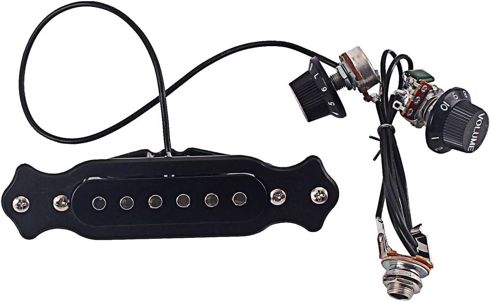 Alnicov Guitar Soundhole Pickup with Screws, Volume Tone Knob for Folk Electric Guitar Parts image 2