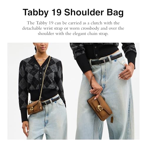 Coach Tabby 19 Shoulder Bag with Burnishing, B4/Honey Brown2