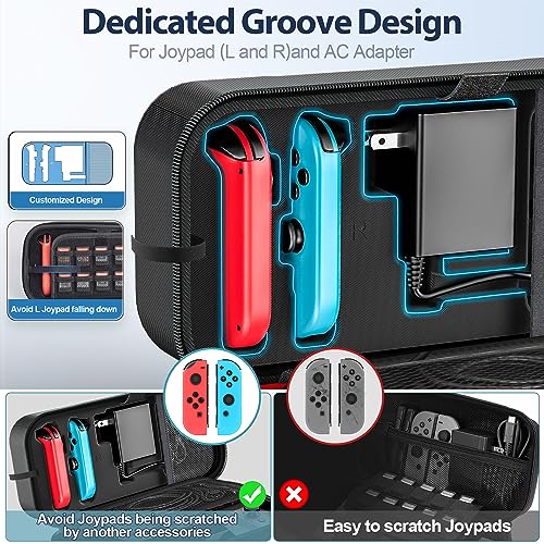 Image of Nintendo Switch /OLED Compatible Carry Case - Large Hard Shell Case for 20 Games & Accessories, Black