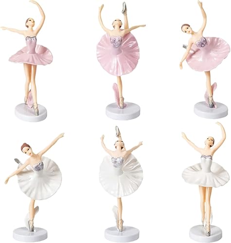 Uoeo 6 piezas de decoración para tarta de ballet para niña, bailarina, bailarina, decoración de tartas, decoración de tarta rosa, para ballet, niña, disponible en Yaxa Colombia