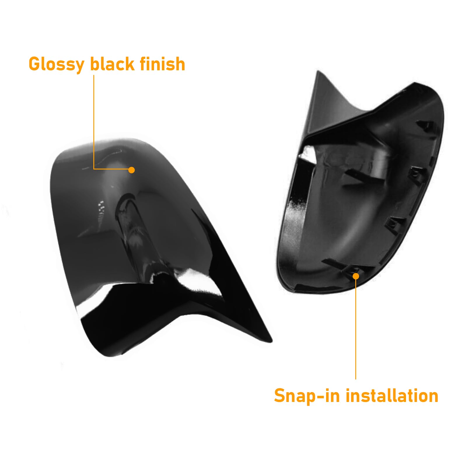 TTCR-II 2 PCS Compatibile con Espejo de Puerta Lateral X3 G01 X4 G02 X5 G05 X6 G06 X7 G07 2019-2024 Carcasas Espejos Retrovisores G01 Izquierda+Derecha-Negro Brillante