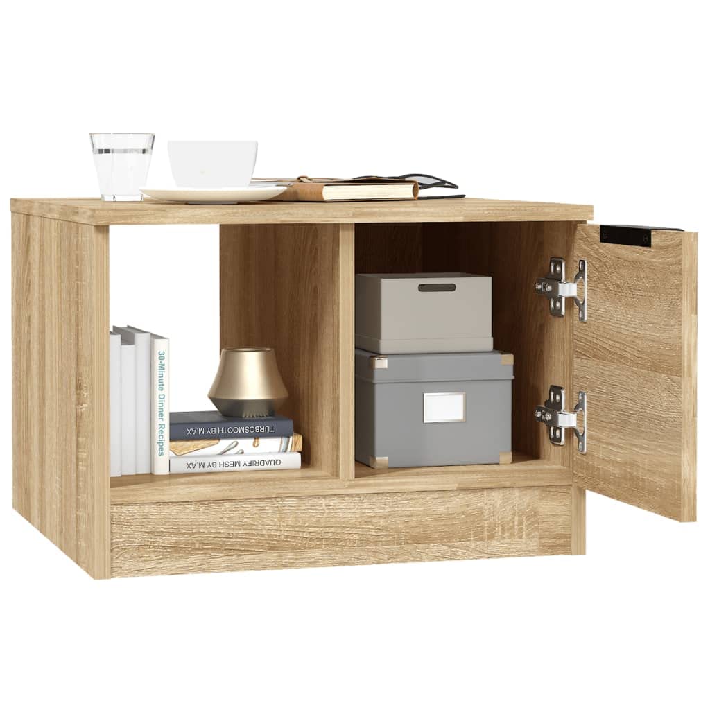 Stolik kawowy dąb Sonoma 50 x 50 x 36 cm, materiał drewnopochodny, stolik do sofy, stolik pomocniczy, stolik kawowy do kawy i laptopa, do salonu, na łóżko do sypialni