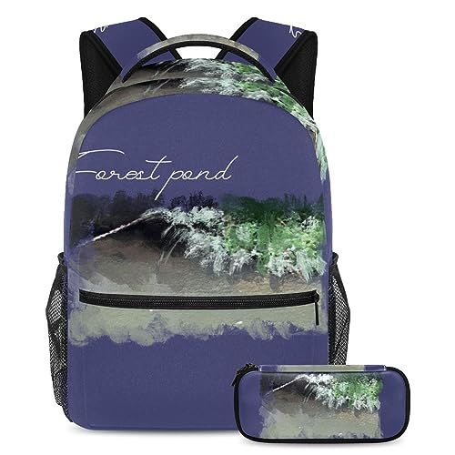 Sac à dos enfant et grand cartable ado avec trousse de voyage multicolore
