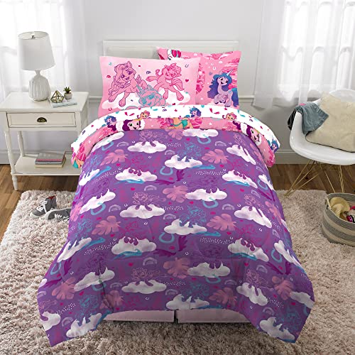 Franco Kids Bedding Super Soft Comforter and Sheet Set with Sham, 5 Piece Twin Size, My Little Pony - Thumbnail 6