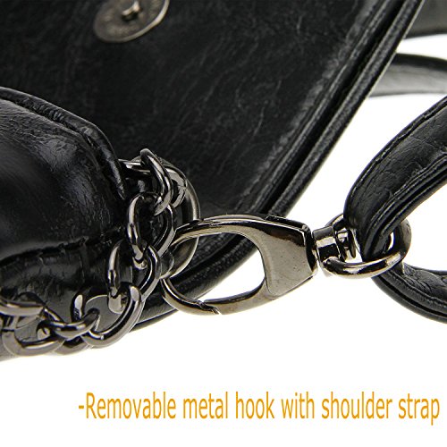 Small Crossbody Cell Phone Purse - Women Skull Gothic Crossbody Shoulder Bag, Leather Mini Phone Bag Travel Wallet Purse with Adjustable Strap - Thumbnail 7