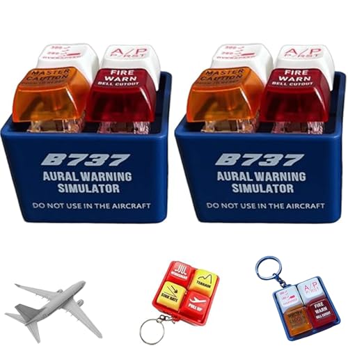 Piloten- und Crew-Alarm-Schlüsselanhänger EGPWS mit Warnton-Simulator, Flugzeug-Notfall-Schlüsselanhänger, LED-Sicherheitsknopf fürs Cockpit