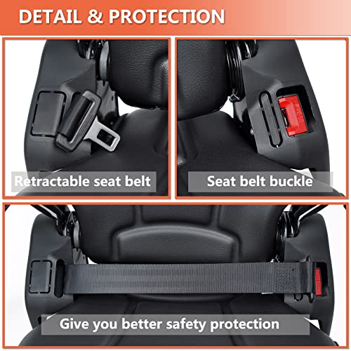Image of Tractor Suspension Seat, Fold Down Forklift seat with Adjustable Angle Back, Micro Switch, Seatbelt and Armrests, Highback Low Suspension Heavy Duty for Tractor Mower Excavator Harvester