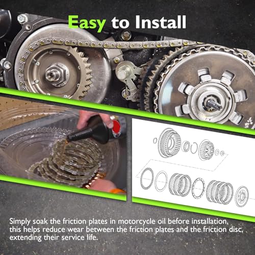 Image of Mofun Friction Steel Clutch Disc Kit Compatible with Harley Sportster XL 1991-2022 Big Twin Touring Softail Dyna FXR 1990-1997 Evolution 1994-1997 Buell All Models 91-2002 Big Twin Clutch Plates