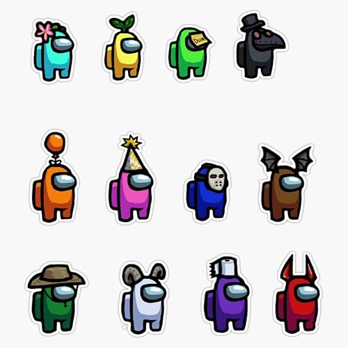 Among Us - Calcomanía de vinilo de personajes con sombreros, 5 pulgadas