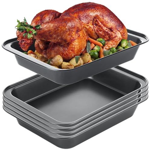 Gbachoose Deep Carbon Steel Baking Pan 4Pcs 9X13
