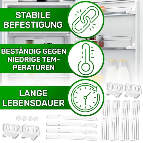4 Stück Türmontageset Schleppscharnier für Einbaukühlschrank und Gefrierschrank mit dem Originalcode C00312150 481231019131 für Whirlpool für Fagor für Indesit für Smeg - Garantie 5 Jahre - ONIX TECH
