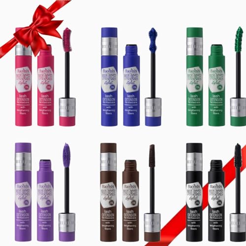 MKNZOME Juego de Rímel de Colores de 6 colores, Mascara de Pestañas Waterproof Maquillaje de Ojos Natural Para Alargar Rimel de Colores para Pestañas Rímel de Pestañas de Fibra 3D