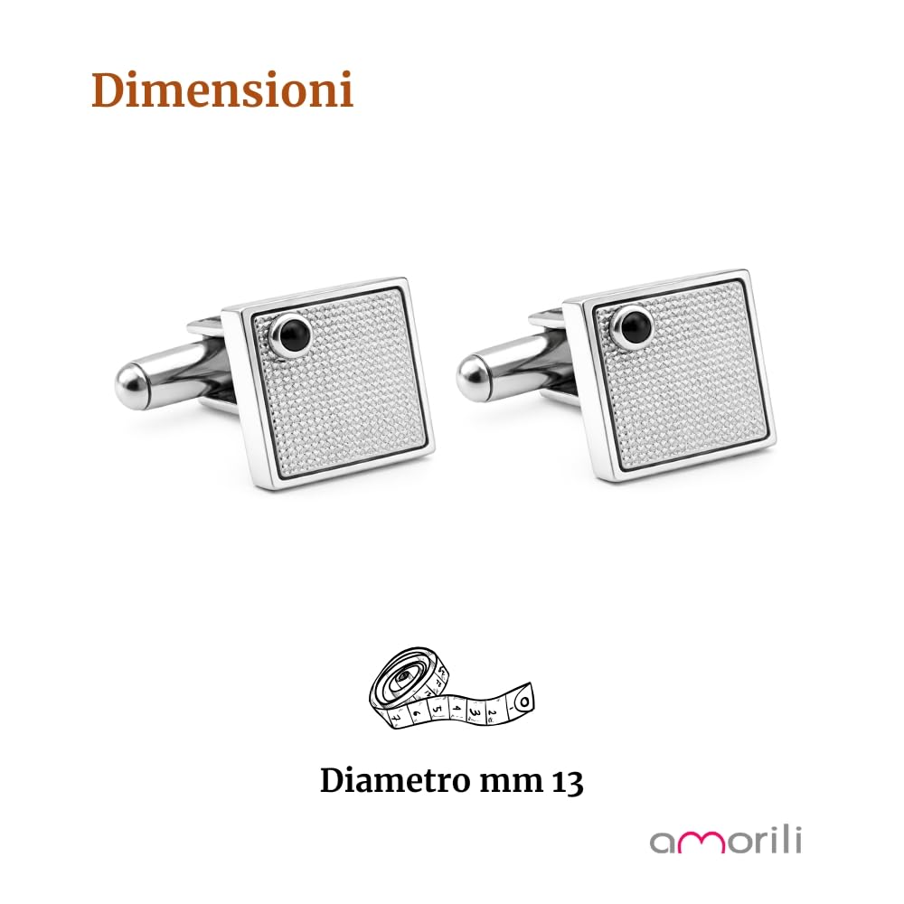 Gemelli Uomo Camicia Diplomatica Acciaio Inox Quadratini con Zircone Eleganti Classici Gemelli da Polso Cerimonia Matrimonio Business Idea Regalo gml0136