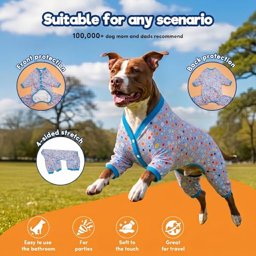 Pijama para Perros Grandes LovinPet XL Gris con Lunares miniatura 3