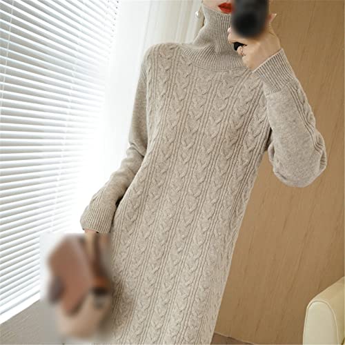 Robe d'hiver col haut en laine Kelsiop : fini le froid en grande taille