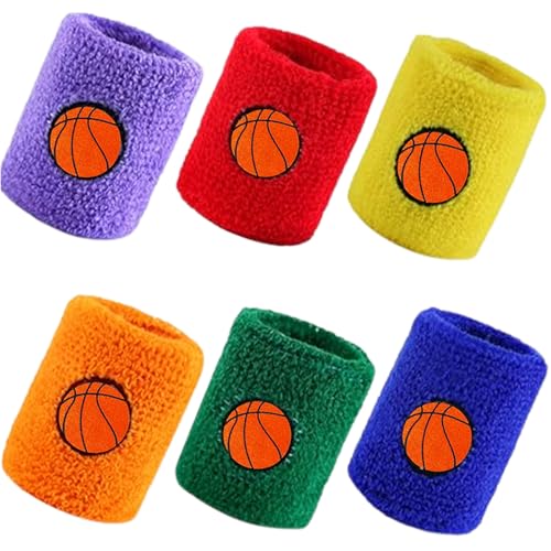 6 PCS Bandeaux de Poignet Coloré pour Sport, Élastiques en...
