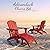 PLUUV Folding Adirondack Chair Set of 2, Hdpe All-Weather Patio Chairs with Cup Holder, Wooden Textured Fire Pit Chairs, Outdoor Chair for Poolside, Backyard, Deck?Red?