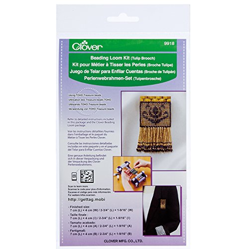 CLOVER 9918 Beading Loom Kit, Tulip Brooch