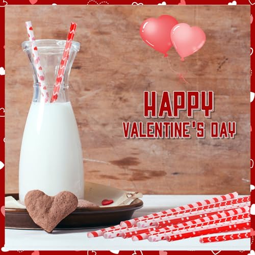 Pailles rouges de 22,9 cm pour table de Saint-Valentin et buffet - 4