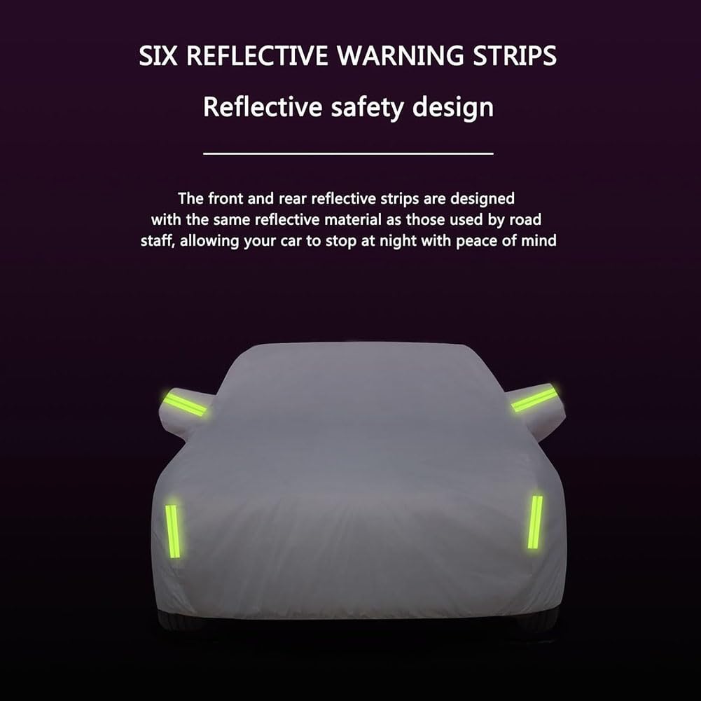 Cubierta De Coche para Jag&uar XE XF XJ XJ6 XJ8 XJR XJS XKR XK8 XK, Funda De Coche para Exteriores Sol Lluvia UV Protección contra Todo Clima Tela,Right Zipper-B/Silver
