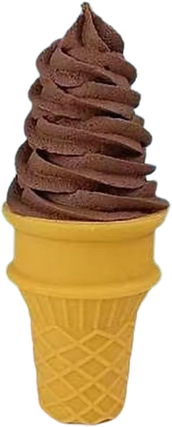Fake Ice Cream Cone Simulation Ice Cream Faux Ice Cream Toys Pretend Food Toy Display Sample Cold Drink Dessert PVC Material Suitable for Photography, Brown