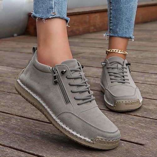 Zapatos casuales para mujer ortopédicos de piel impermeable cómodos talla 47 3
