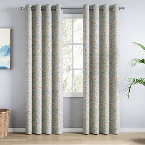 Image of haus & kinder Digital Printed Cotton Door Curtains 7 Feet Long Pack of 2 Door Curtains, 7 Feet Curtains for Door (Rosaline, Multi 130x213 CM)