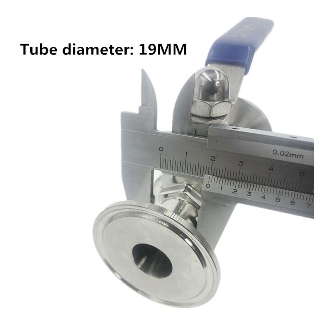 conexión rápida de la válvula de Bola, 3/4" 19mm 304 Stainless Steel Sanitary Ball Valve Tri Clamp Ferrule Type, For Homebrew Diary Product