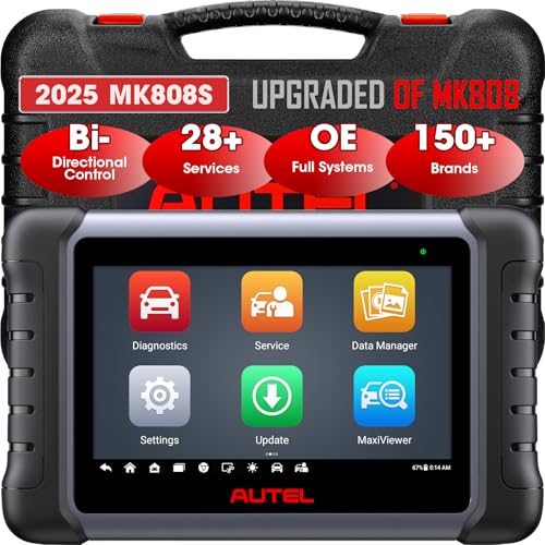 Autel MaxiCOM MK808S Valise Diagnostic Auto: 2024 Mise à jour complète de l'outil bidirectionnel du MK808 MK808BT MX808, Android 11,Test actif, 28+...