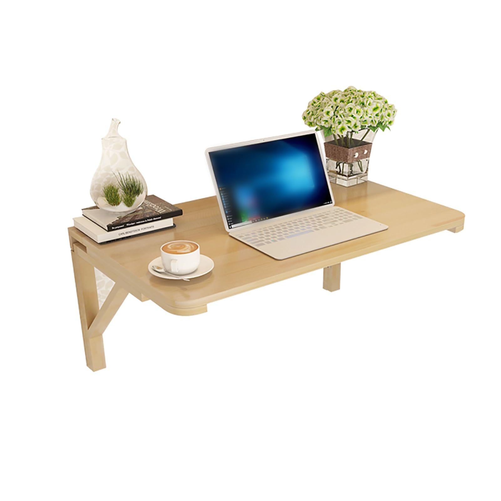 Table pliante murale en bois JATIBOSH bureau flottant gain de place rabattable cuisine