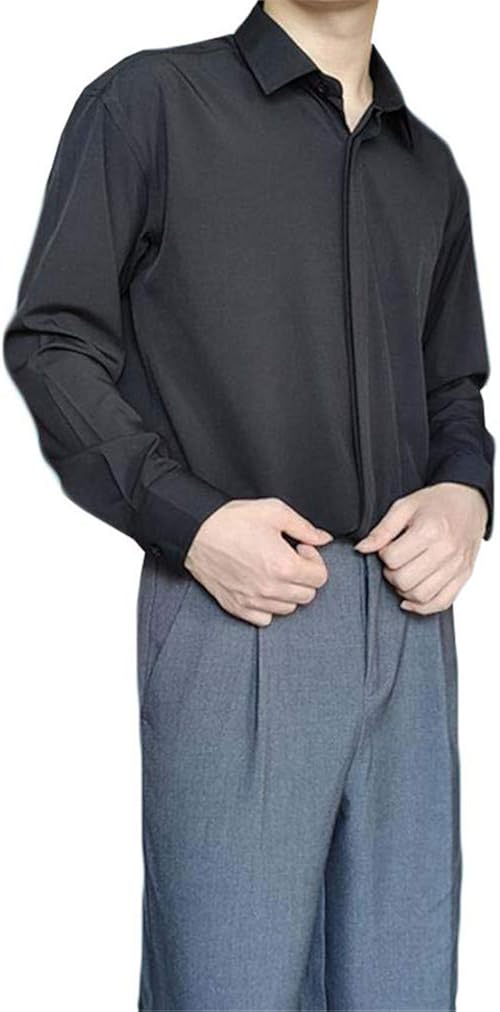 モリミ 禁欲 気質 ドレープ ルーズ メンズ 香港風 長袖 黒 白シャツ カジュアル レトロ 春 夏 秋 冬 ファッション ビジネス 無地 ゆったり 普段着 通勤 通学 お出かけ モリミ 禁欲 気質 ドレープ ルーズ メンズ 香港風 長袖 黒 白シャツ カジュアル レトロ 春 夏 秋 冬 ファッション ビジネス 無地 ゆったり 普段着 通勤 通学 お出かけ